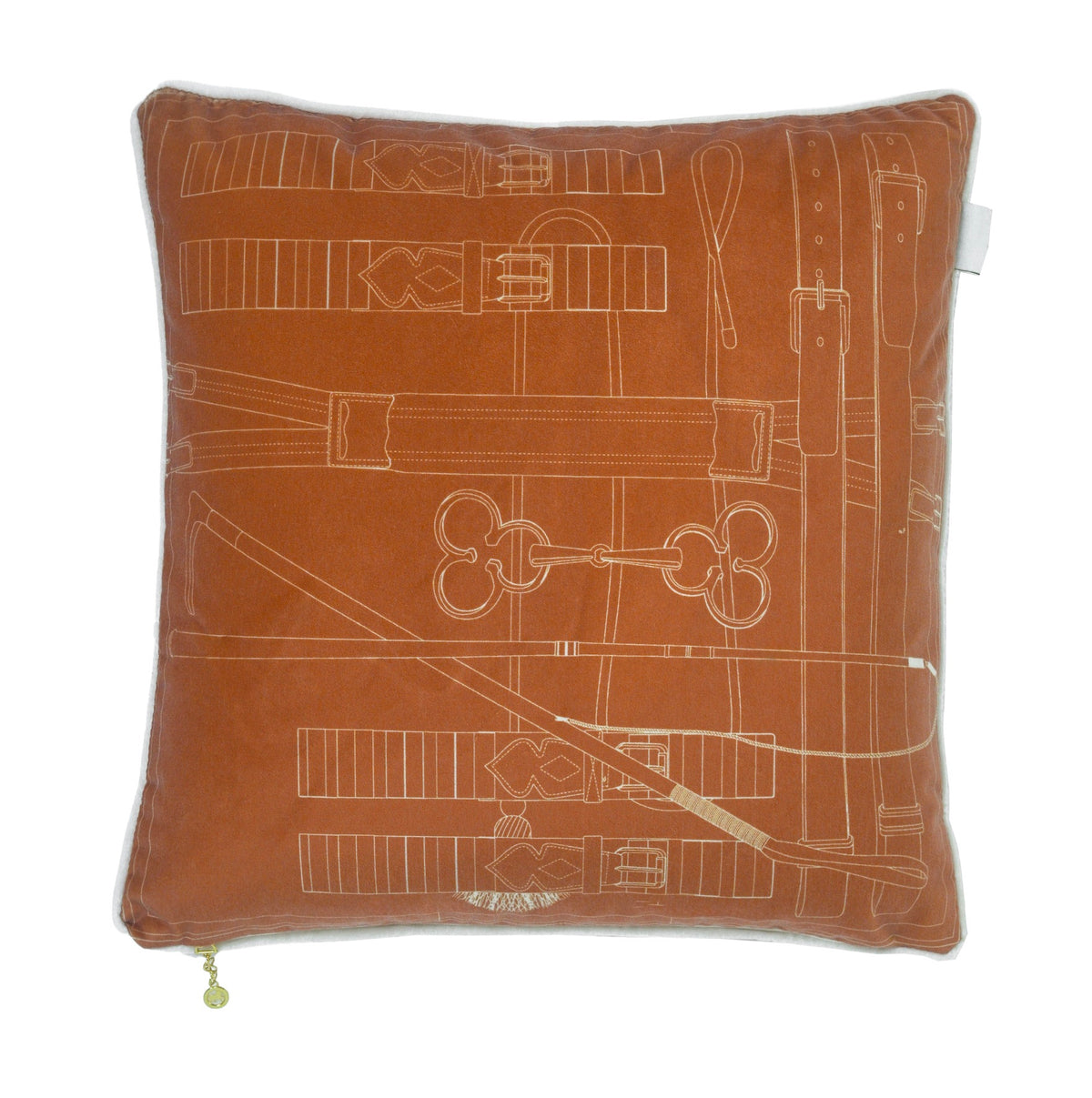 Reins velvet cushion Rust reversible
