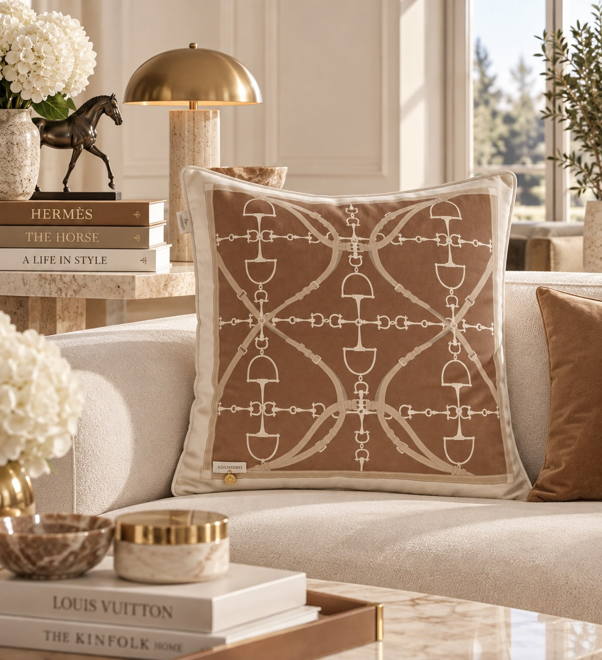 Bite Luxury velvet cushion Nougat