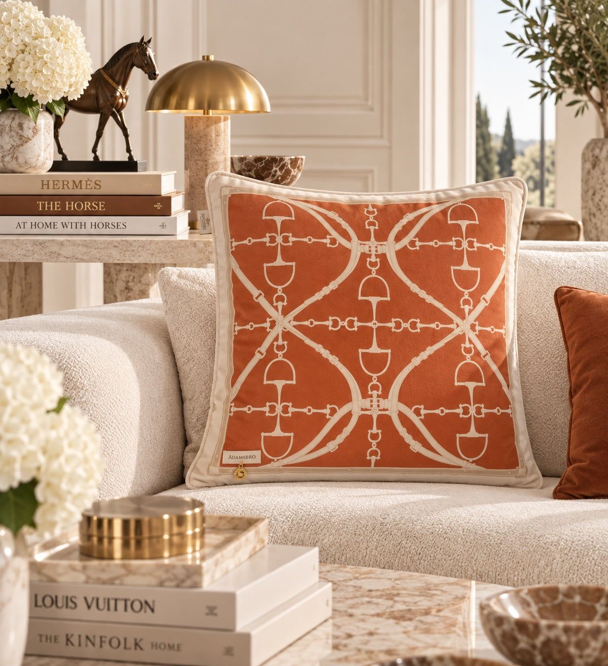 Bite Luxury velvet cushion Rust Orange