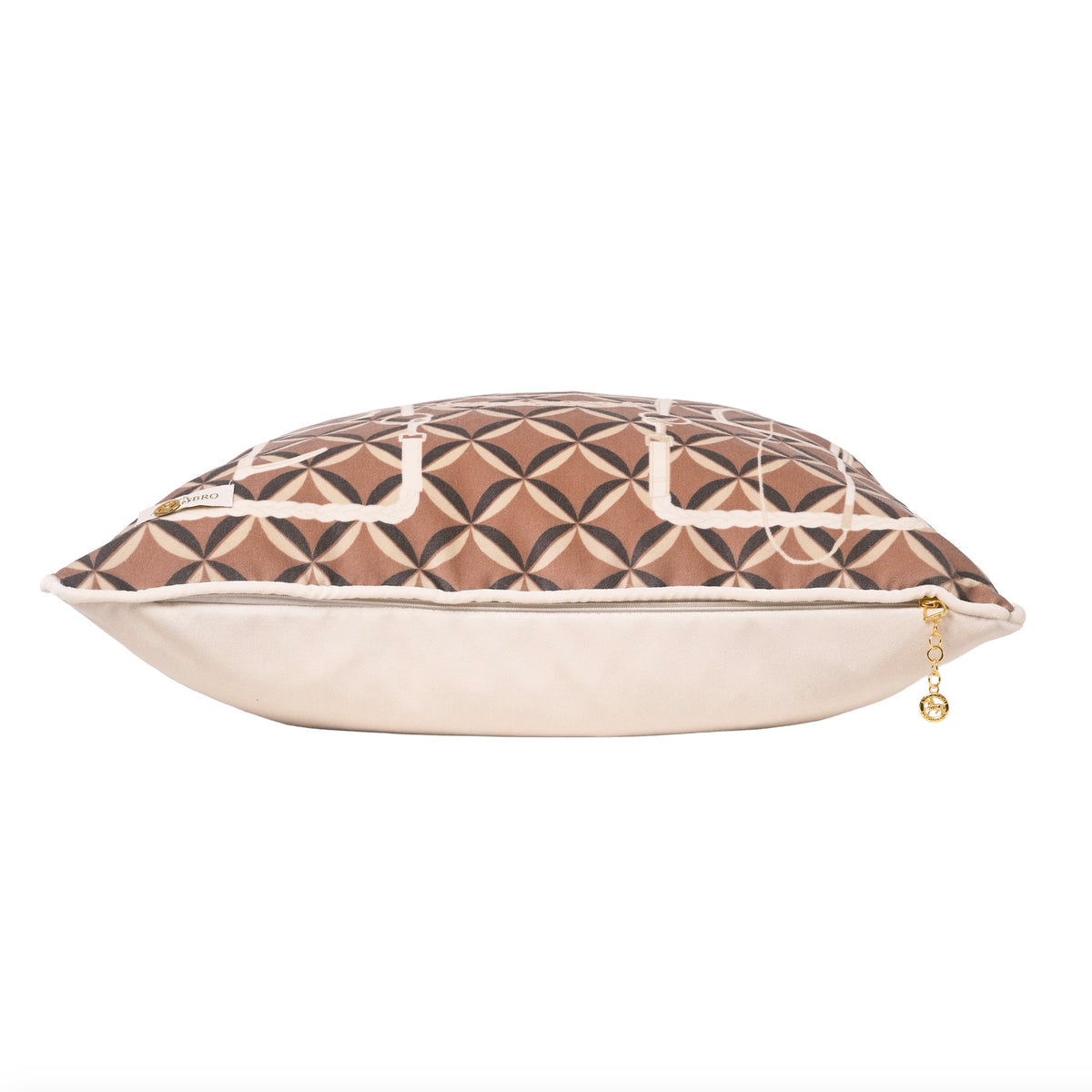 Heritage velvet cushion Nougat
