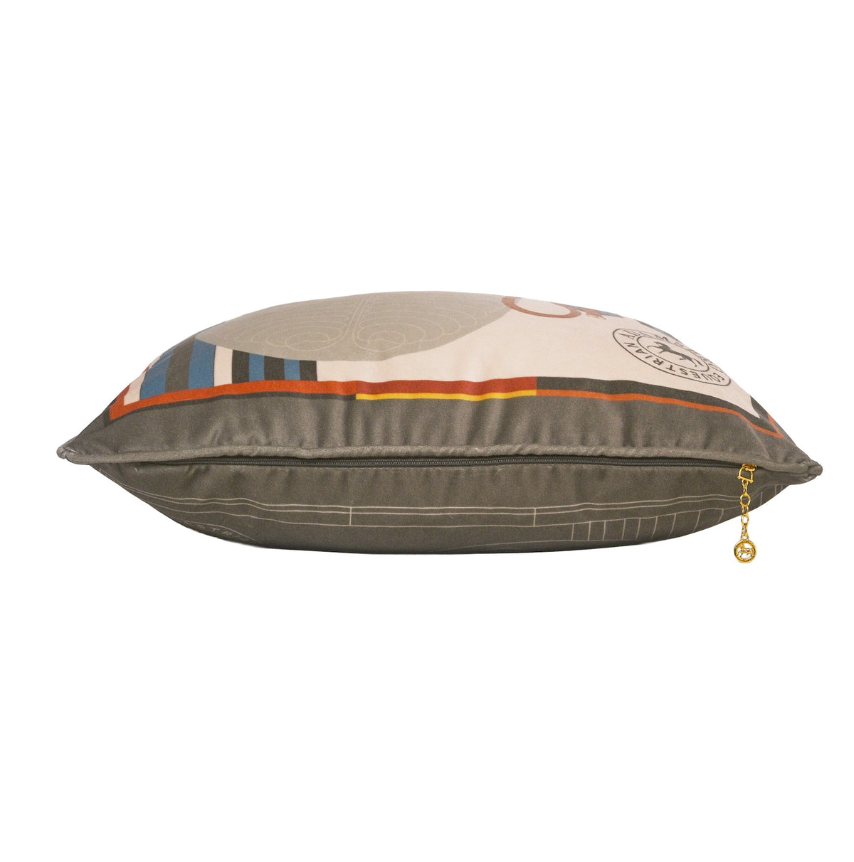 Saddle Olive velvet cushion reversible
