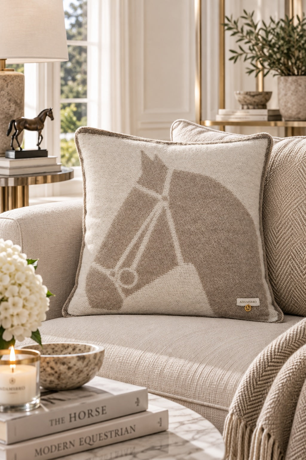 Multi Horses Cushion in 100% NZ Wool