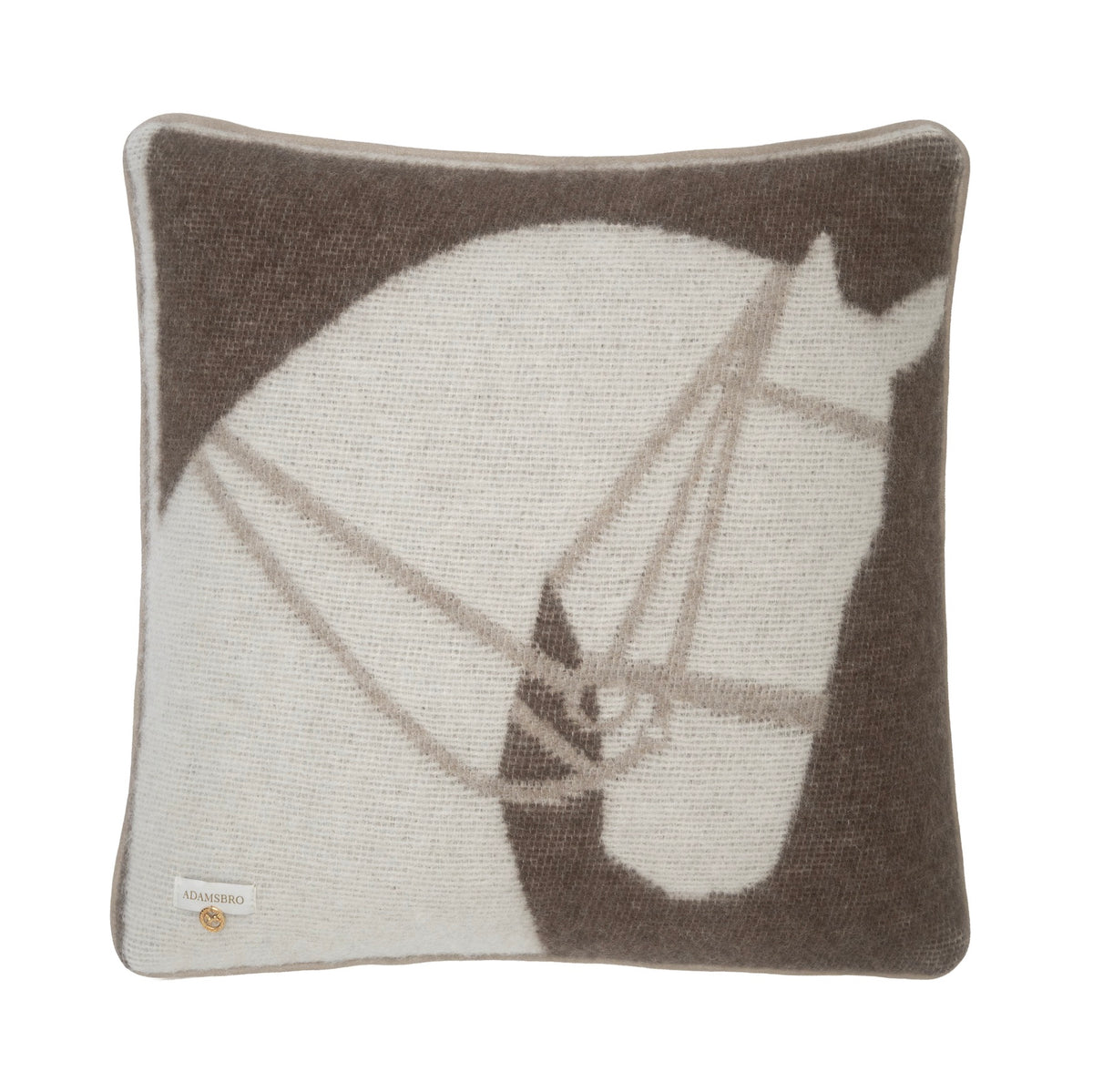 Multi Horses Cushion in 100% NZ Wool Brown