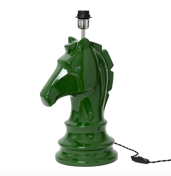 Lamp Stand Chess Horse GLAZED GREEN