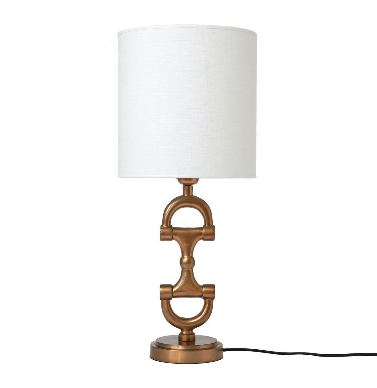 BIT Lamp stand Brass including Off-white Linnen Shade