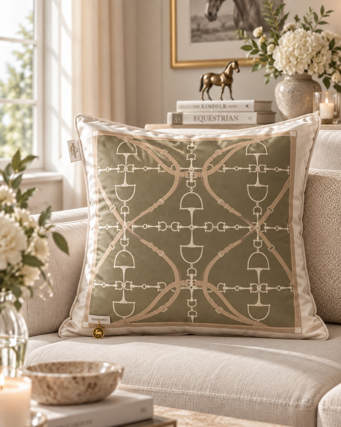 Bite Luxury velvet cushion Celadon green