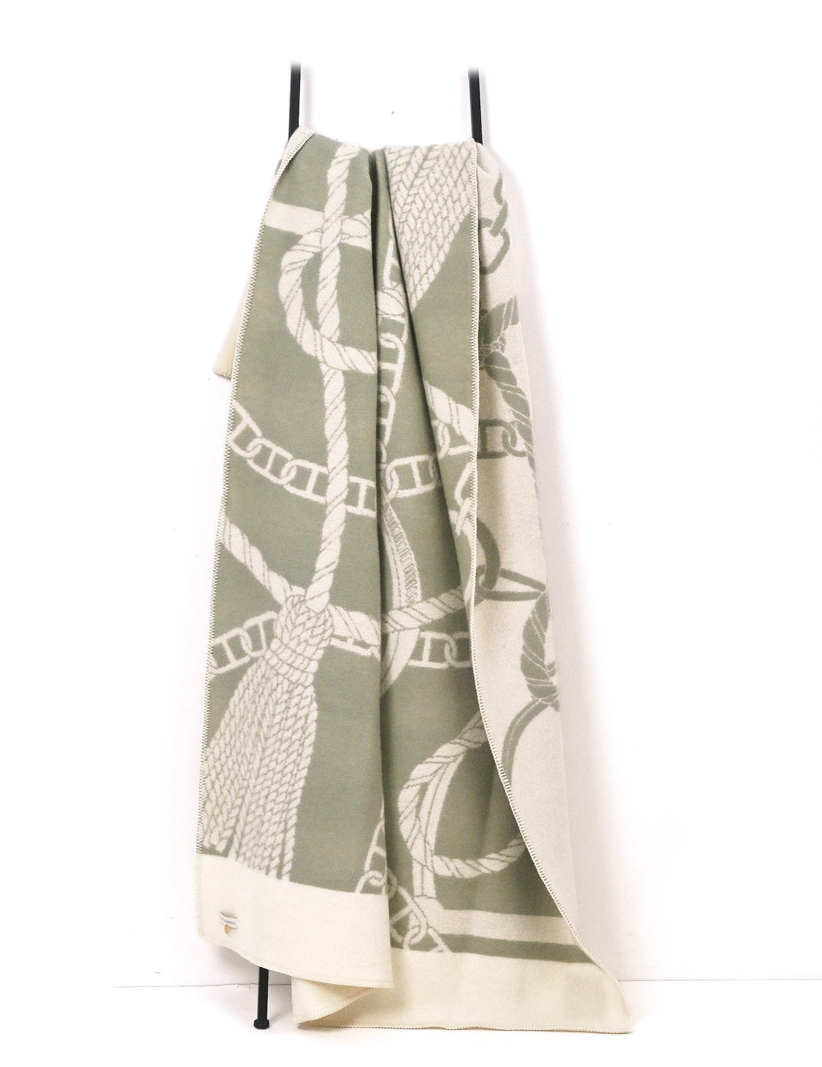 Chain Throw – 100% New Zealand Lambswool celadon green