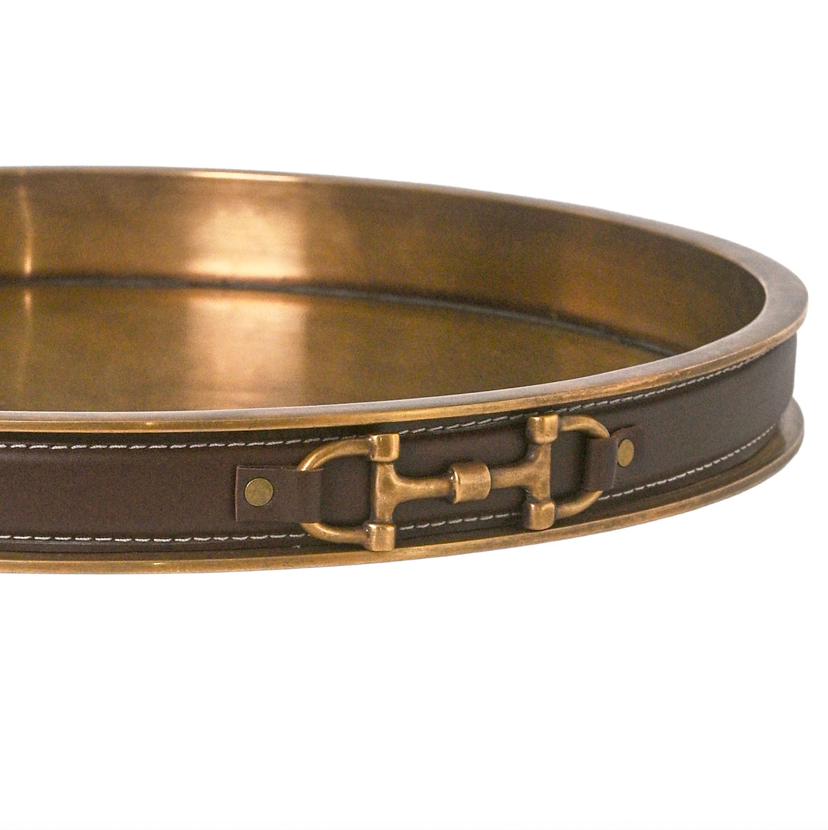 Handmade Leather & Antique Brass Tray