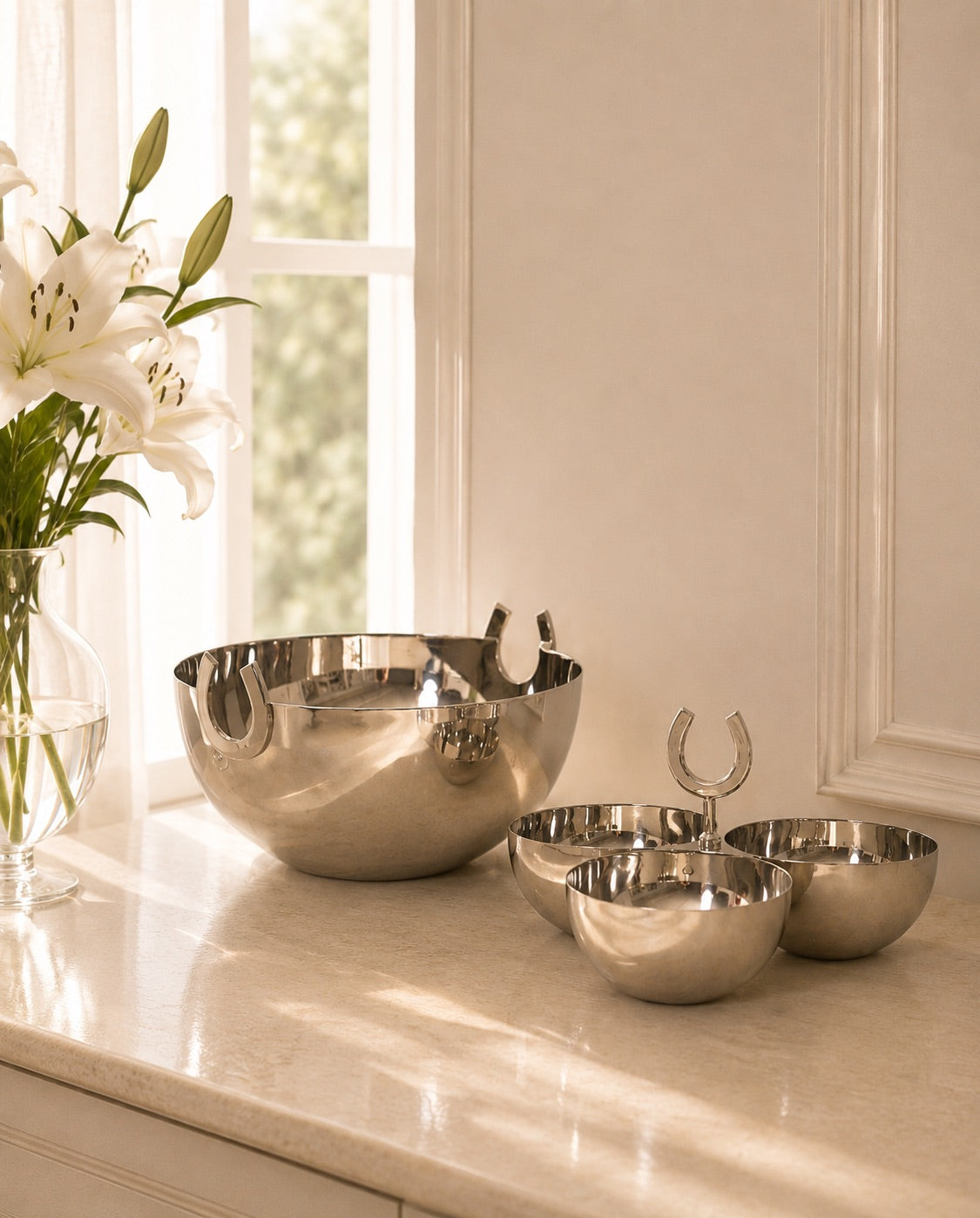 Horse Shoe Serving Bowl Silver
