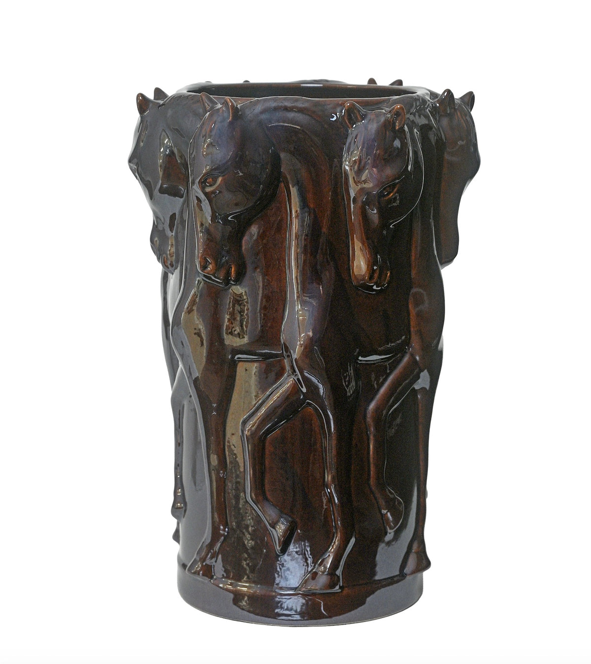 Masterpiece Tall Vase – Dancing Horses BROWNE GLAZE