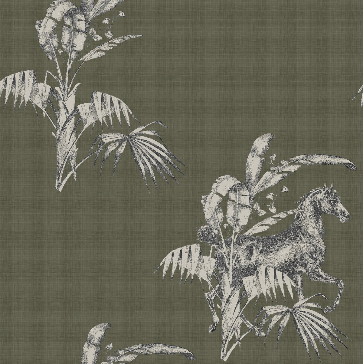 17-09-020-40/P WALLPAPER SAMPLE NEW HORSE OLIVE