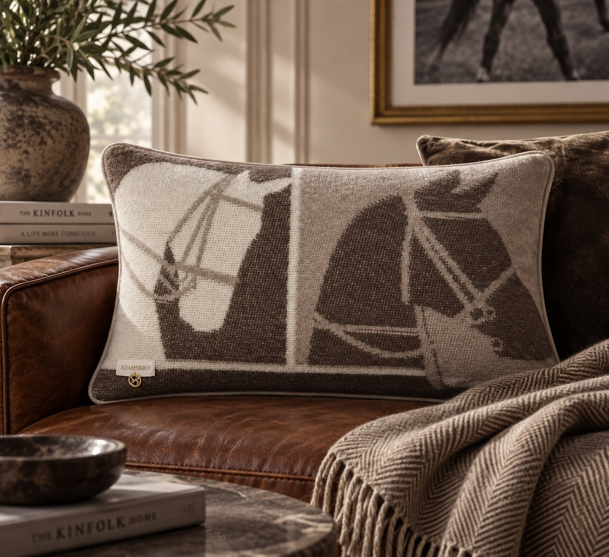 2 Multi Horses Cushion in 100% NZ Wool