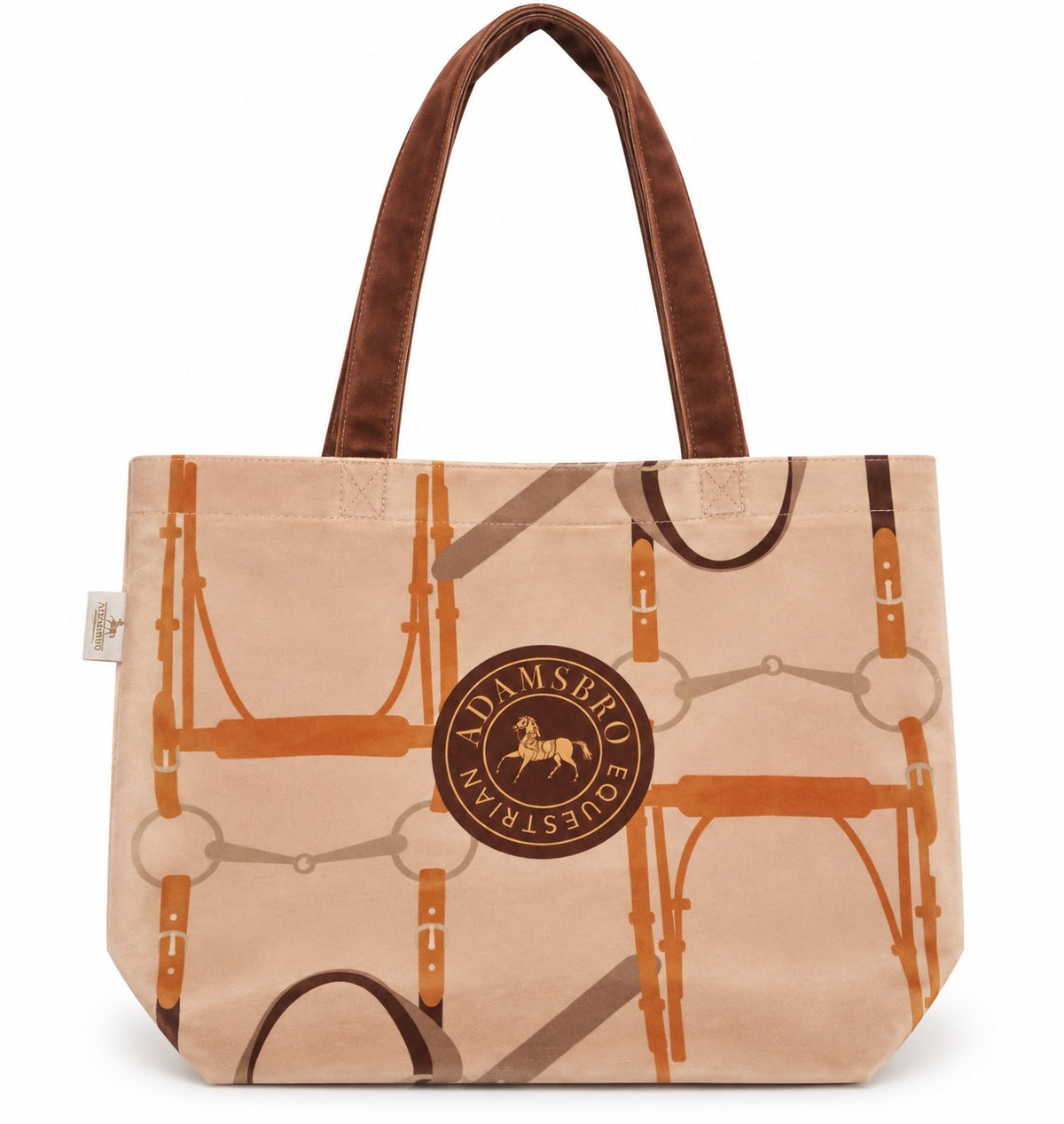 Soft Velvet Shopping Bag – Nougat Bridle Design