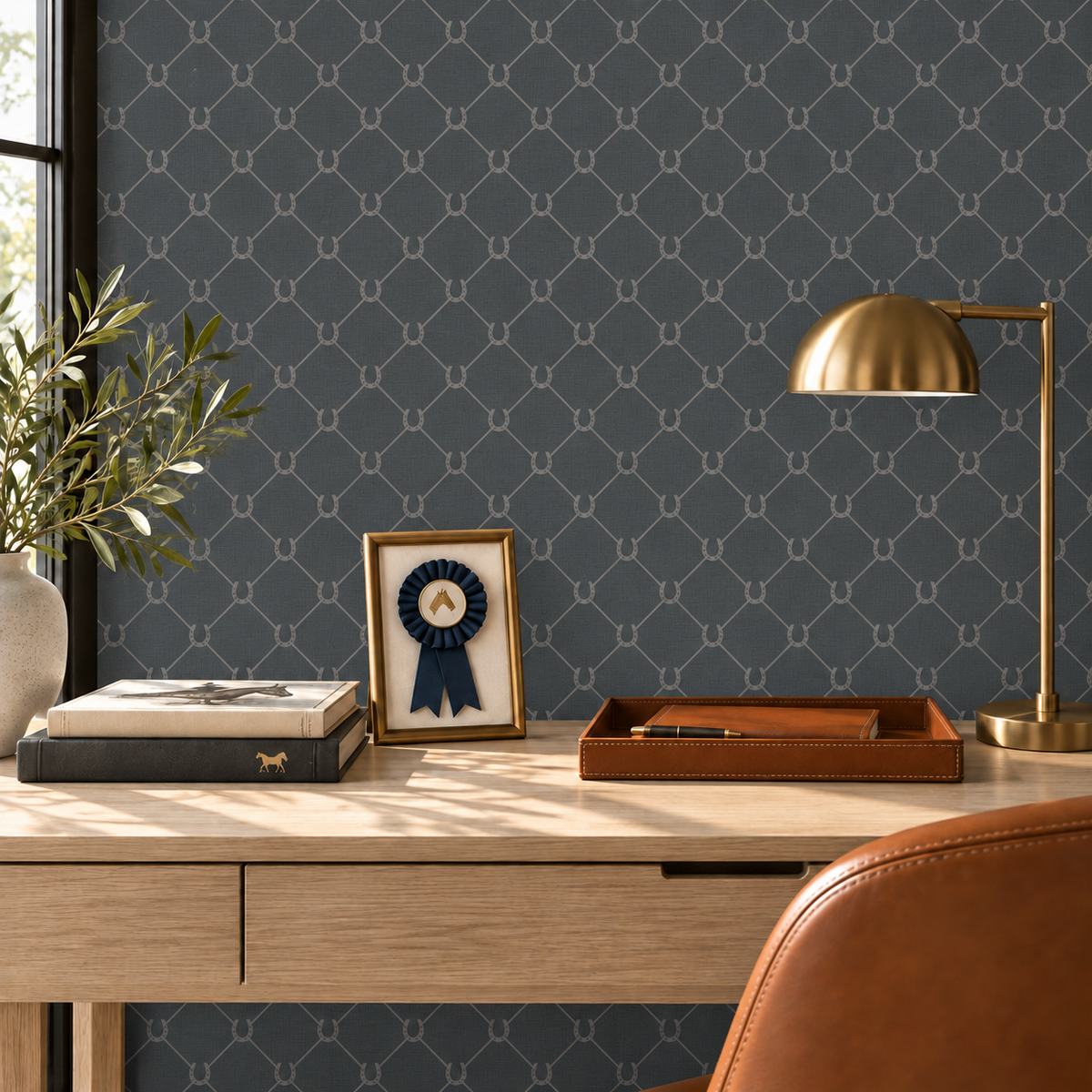 17-09-022-50 WALLPAPER NEW HORSE SHOE DARK GRAY