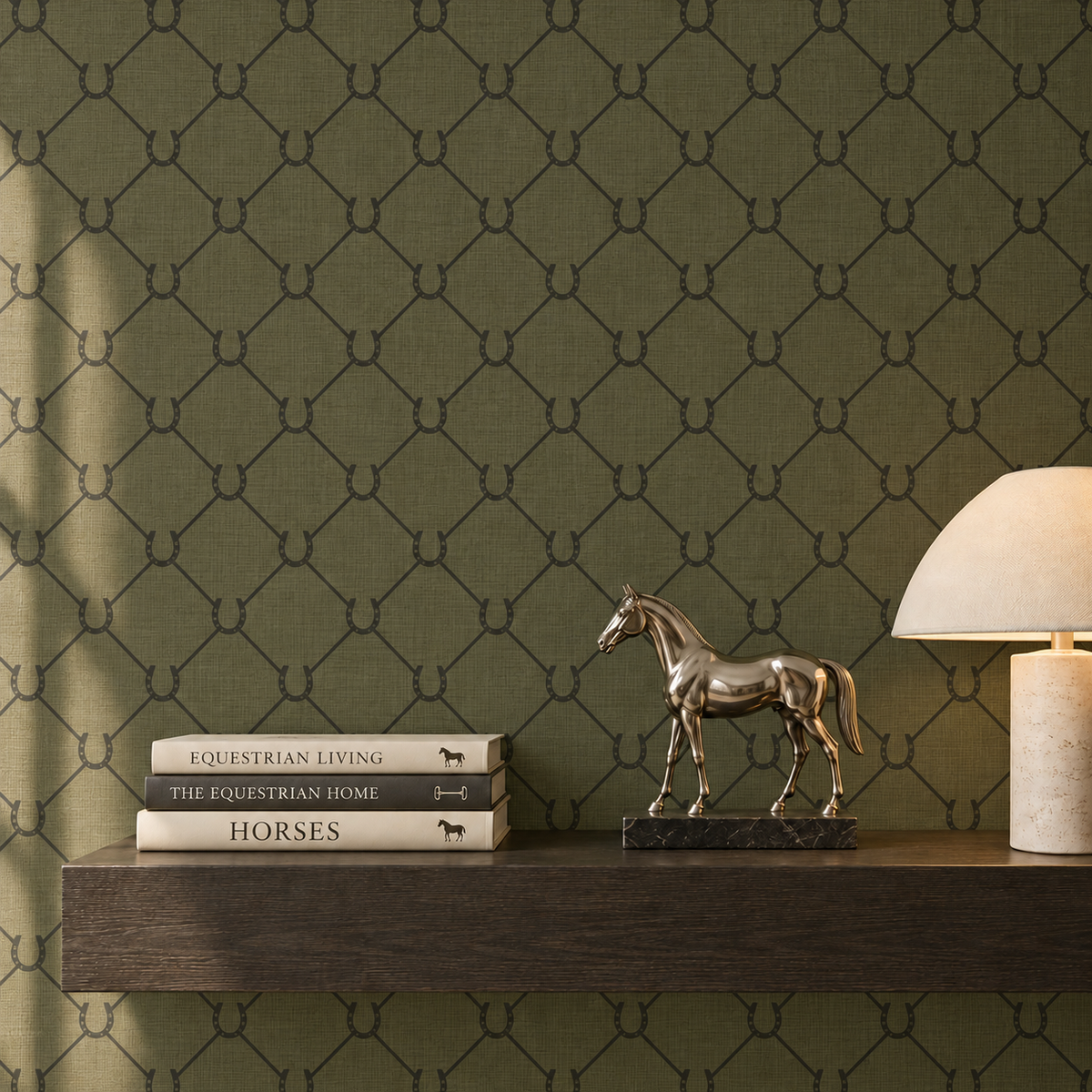 17-09-022-60 WALLPAPER NEW HORSESHOE OLIVE