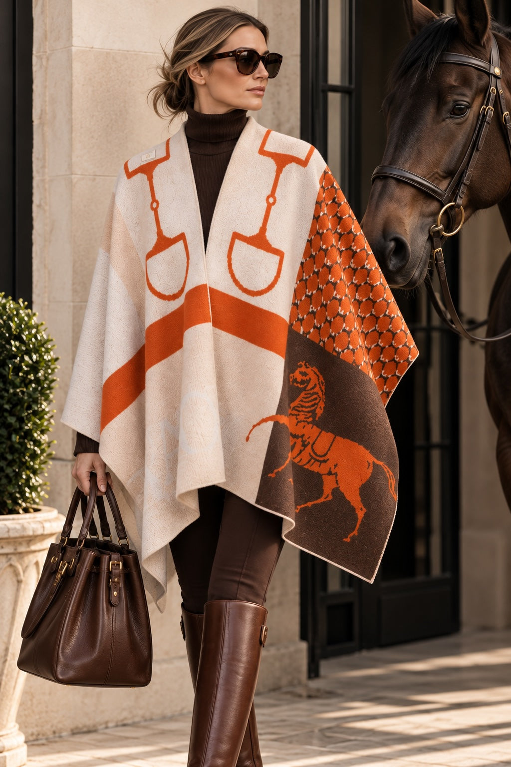 Poncho Classic premium 100 % cashmere