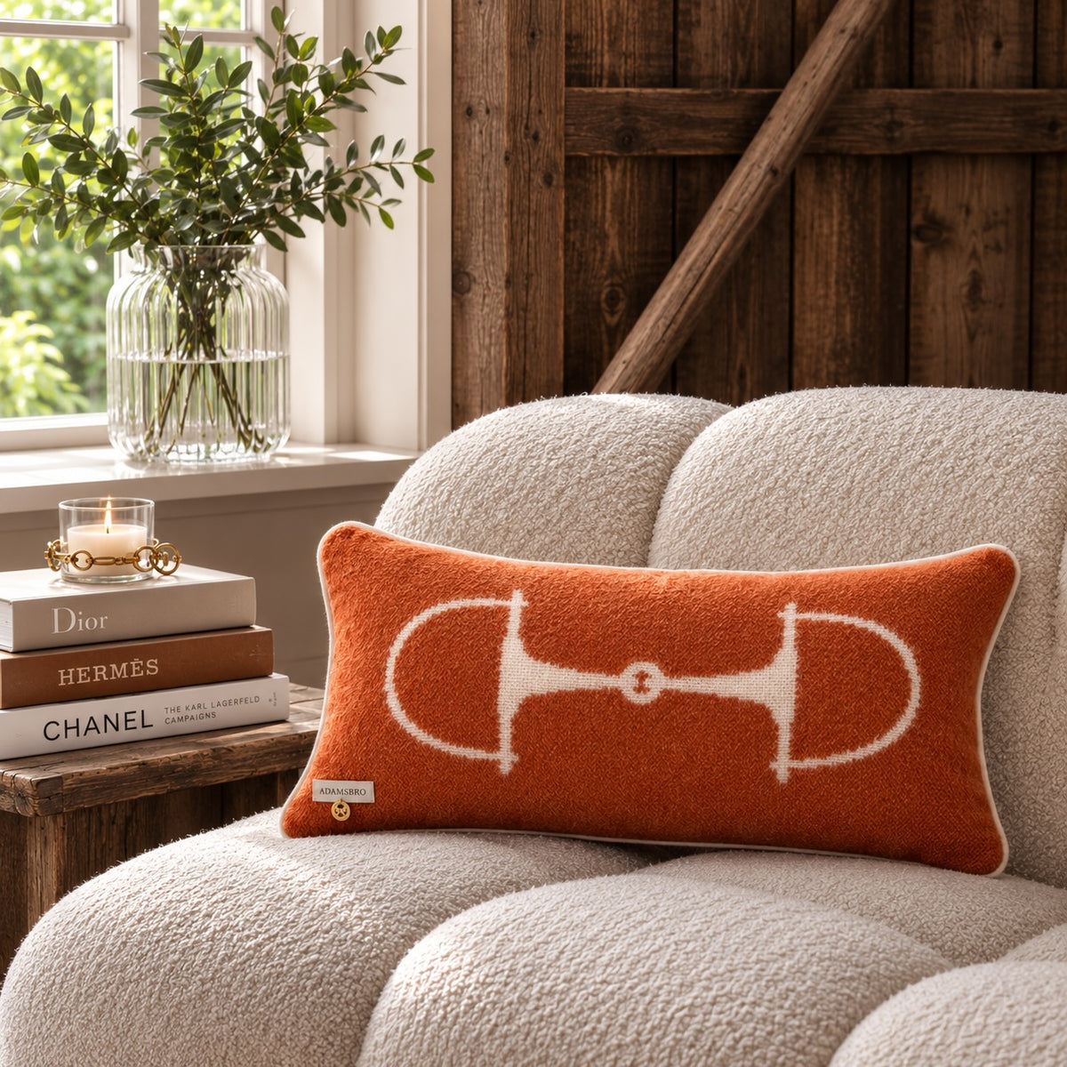 CLASSIC BIT CUSHION NZ WOOL RUST OANGE