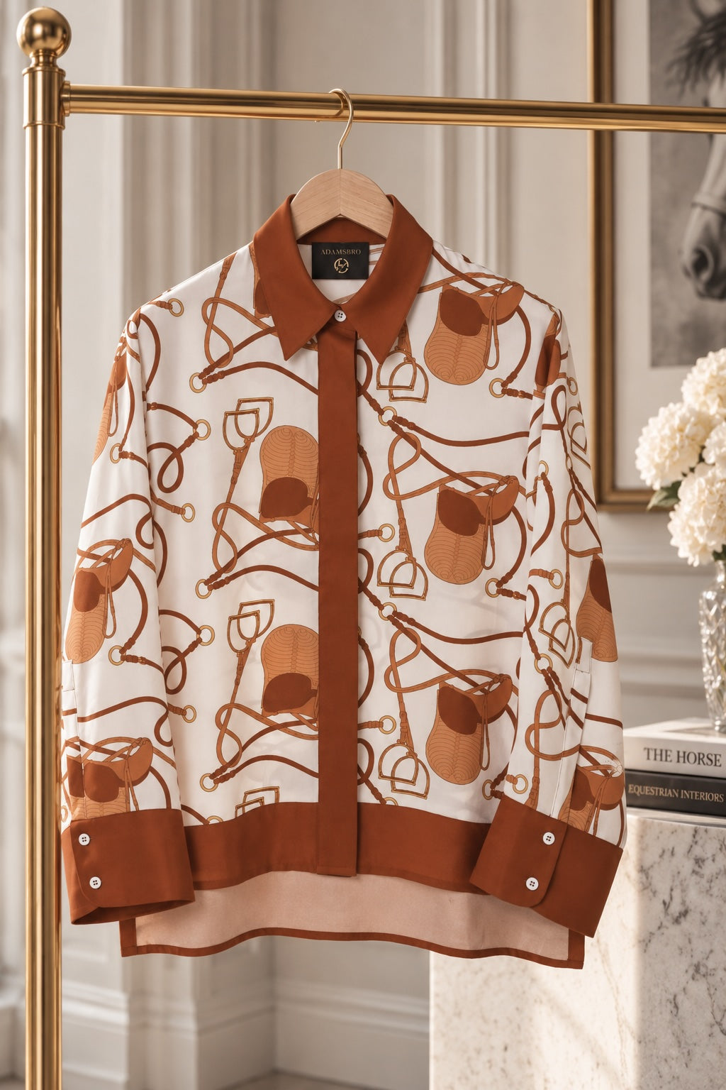 Satin Shirt Saddle Rust