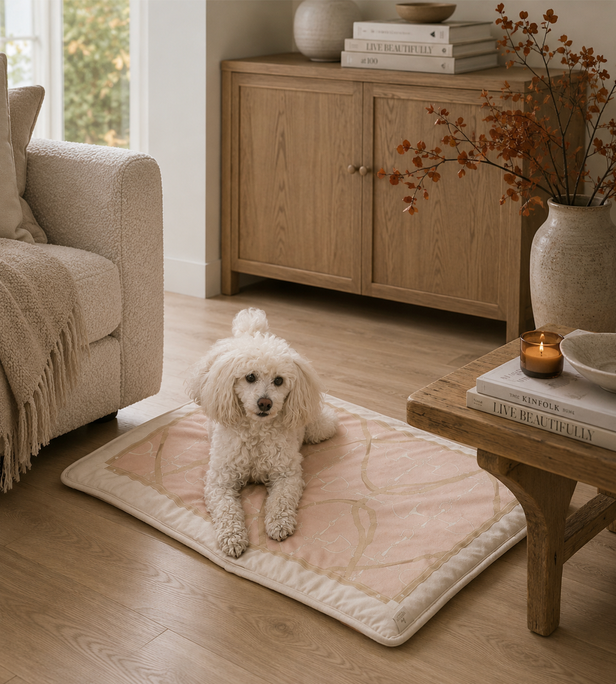 Reversible & Luxurious Day Bed for Pets and Babies – light pink