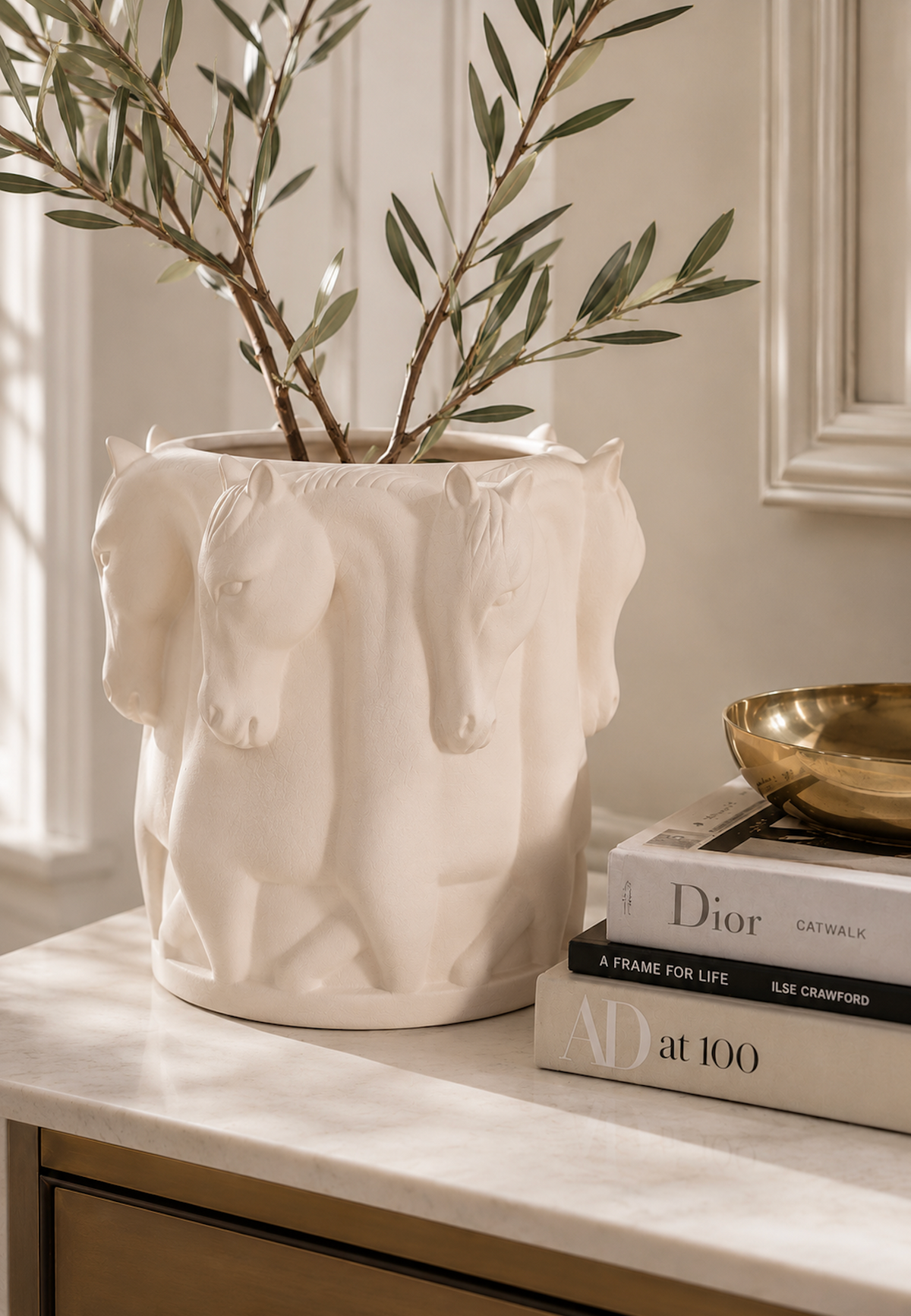 Masterpiece Vase / Flowerpot – Dancing Horses Matt Champagne