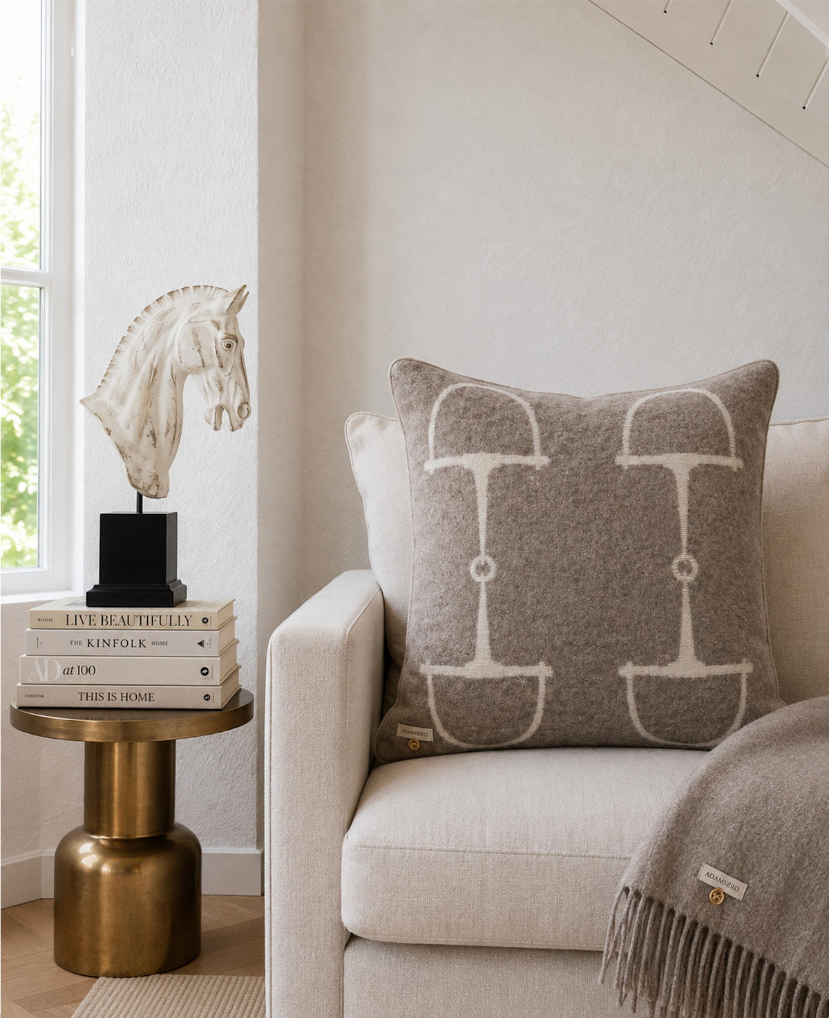 Luxury Cushion in 100% New Zealand Lambswool Beige Melange