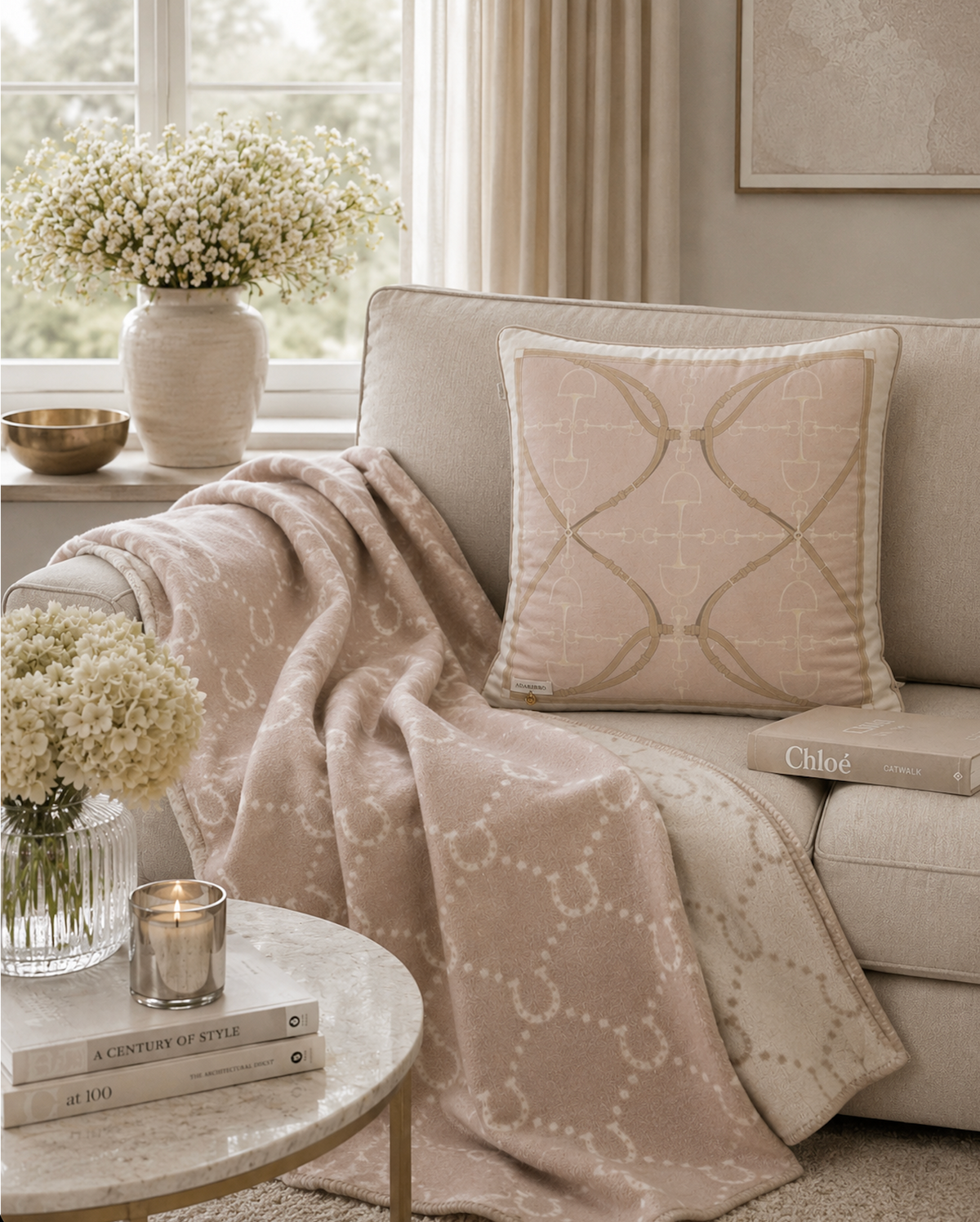 Bite Luxury velvet cushion Soft Pink
