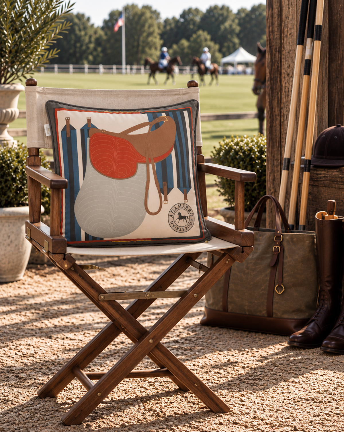 Saddle Olive velvet cushion reversible