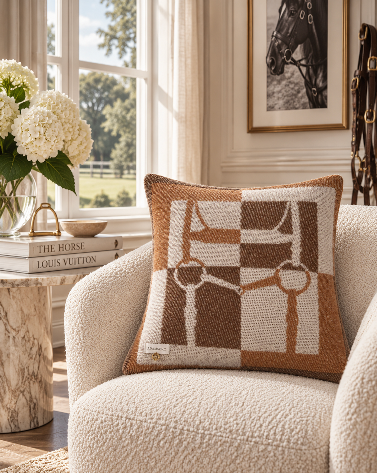 Square Bridle Cushion 100% New Zealand lambswool