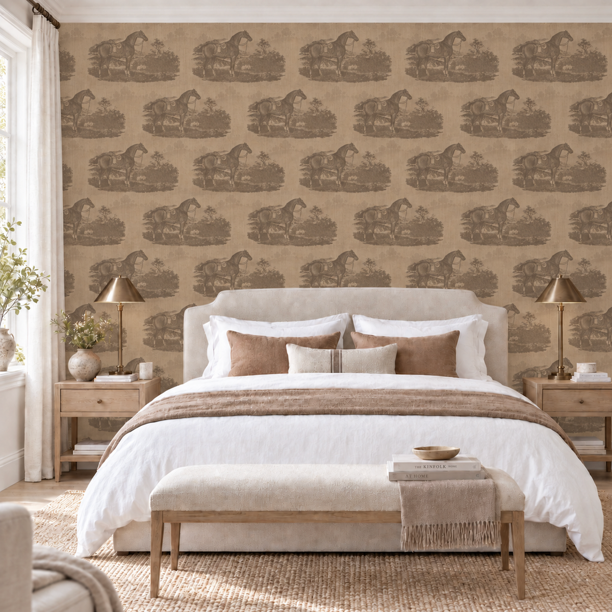 17-09-023-20 Wallpaper Horse Toile Caramel