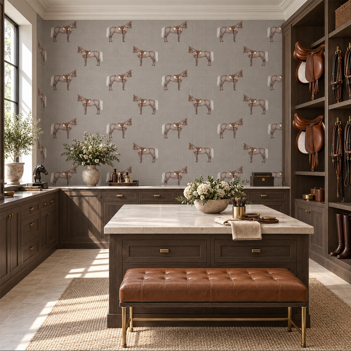17-09-007-30 Wallpaper Petit Horse Taupe