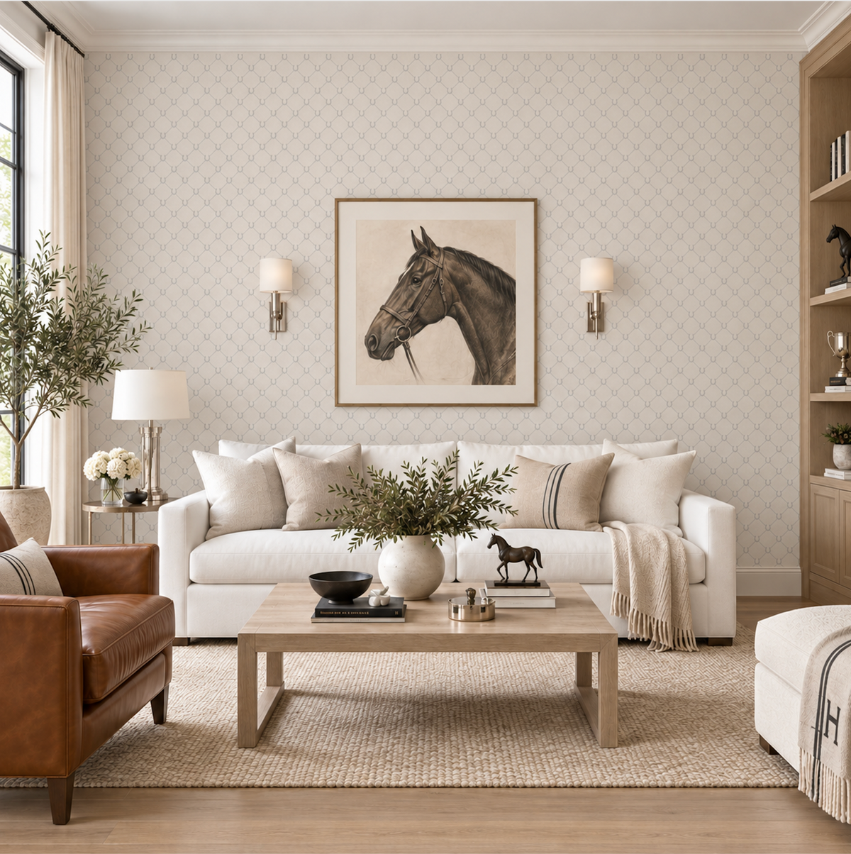 17-09-022-00 WALLPAPER NEW HORSE SHOE OFFWHITE