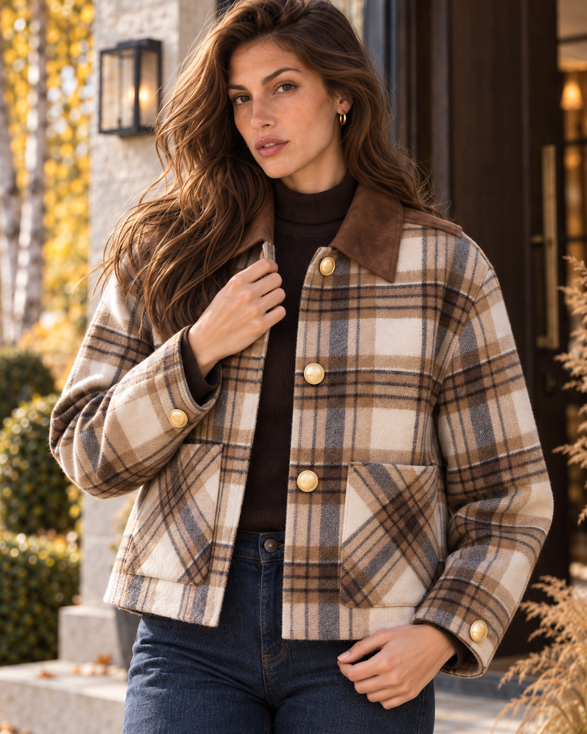 Exclusive Checked Wool Jacket