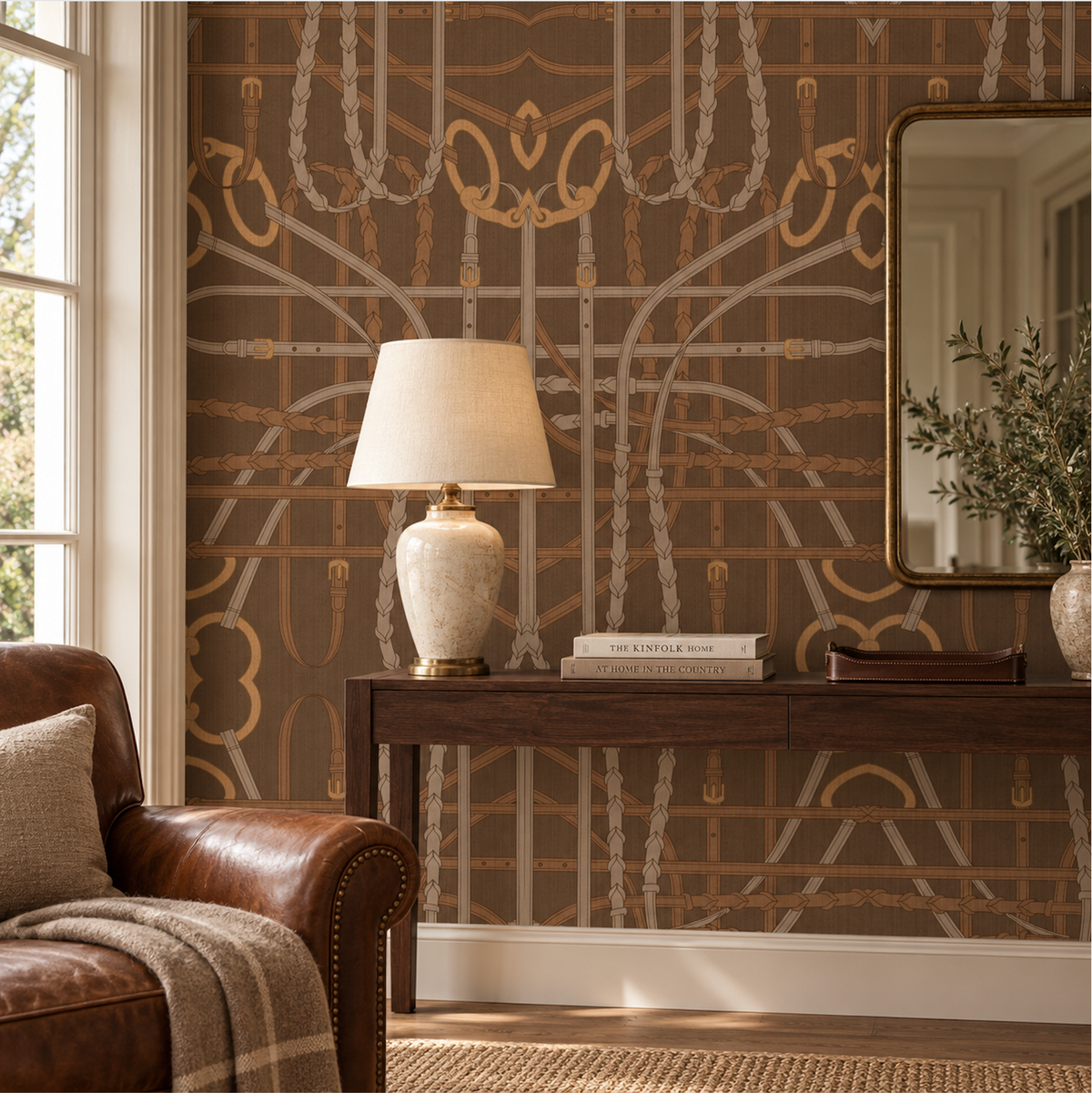 17-09-024-45 Wallpaper Bridle Dark Brown