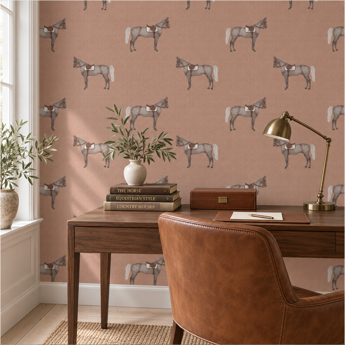 17-09-007-05 Wallpaper Petit Horse Red Mocca