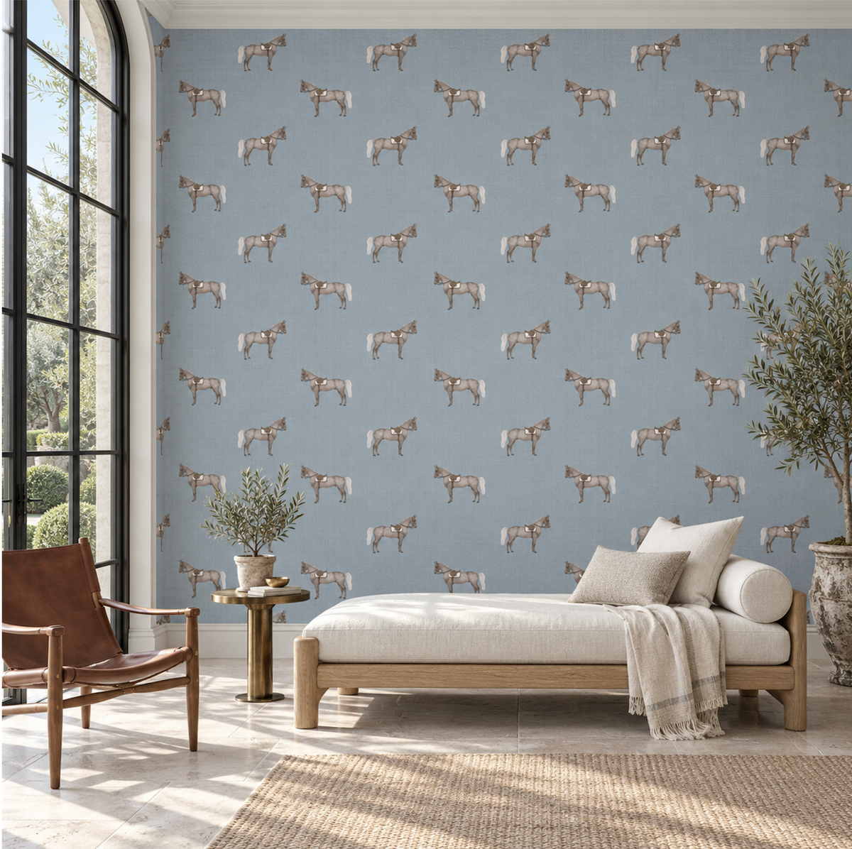 17-09-007-75 Wallpaper Petit Horse Light Blue