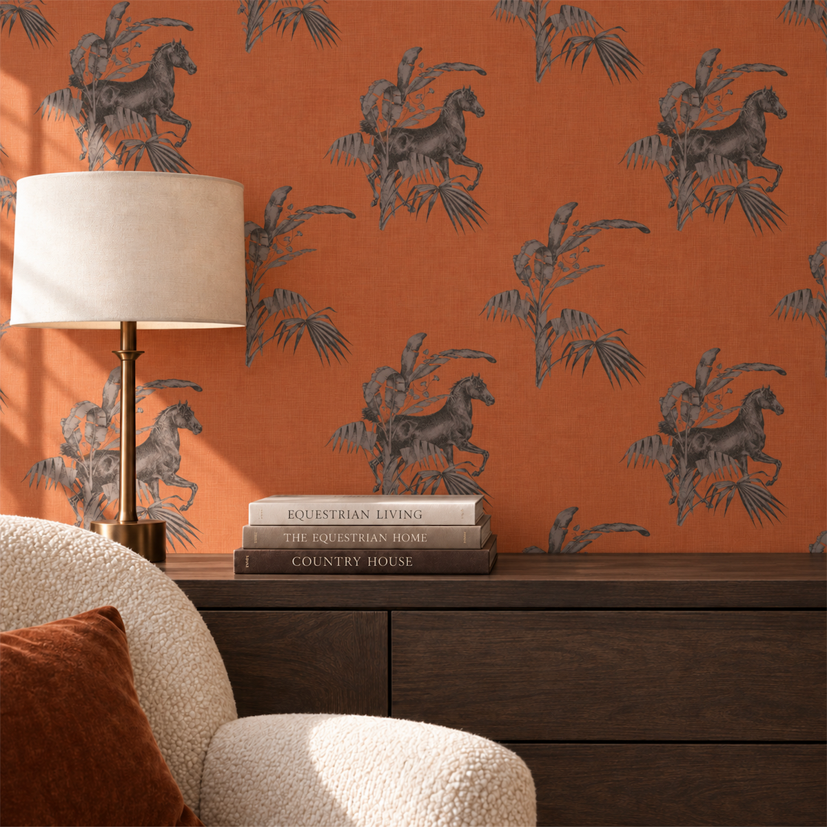 17-09-020-06 WALLPAPER New Horse Rust
