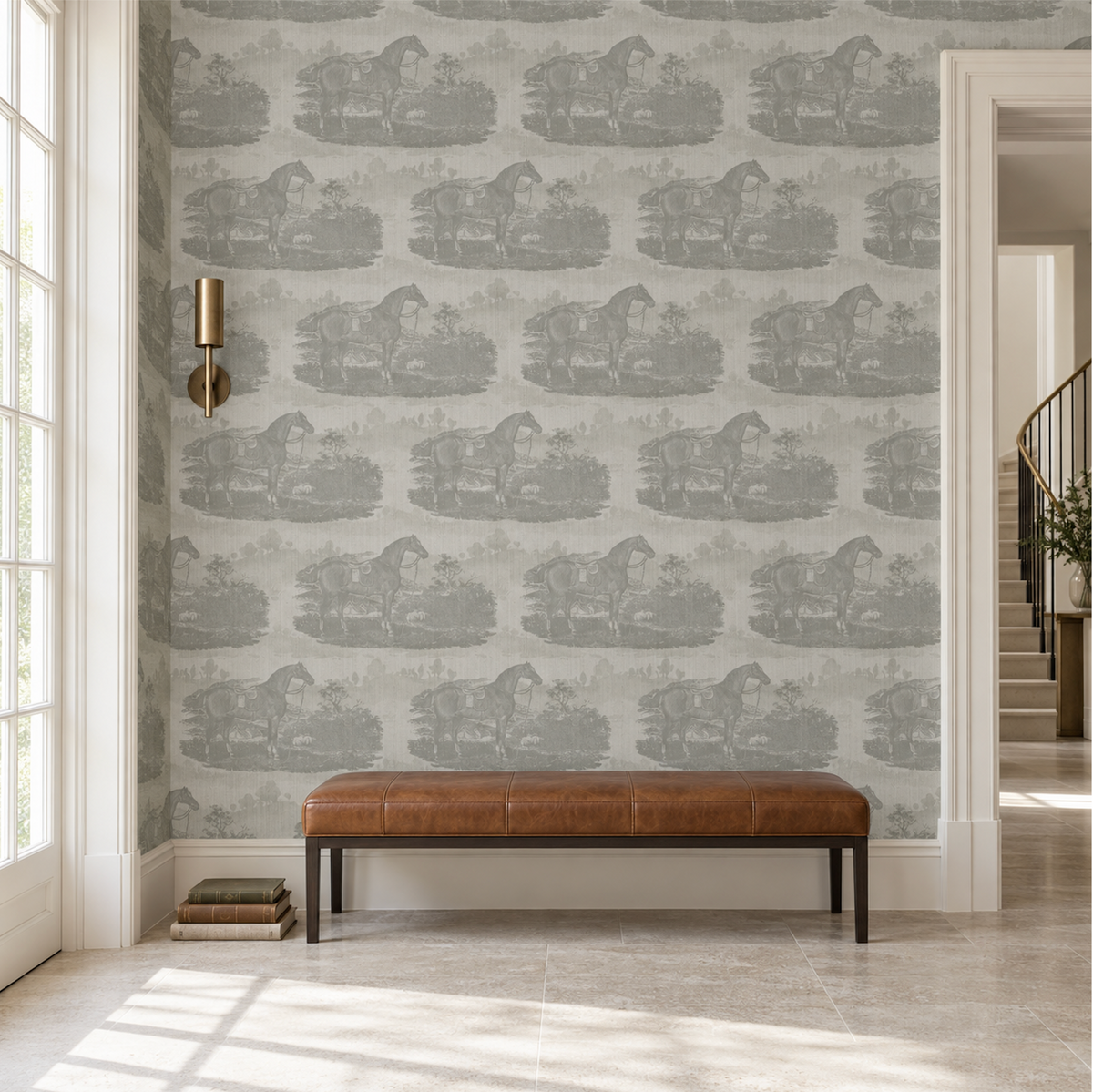 17-09-023-10 Wallpaper Horse Toile Dove