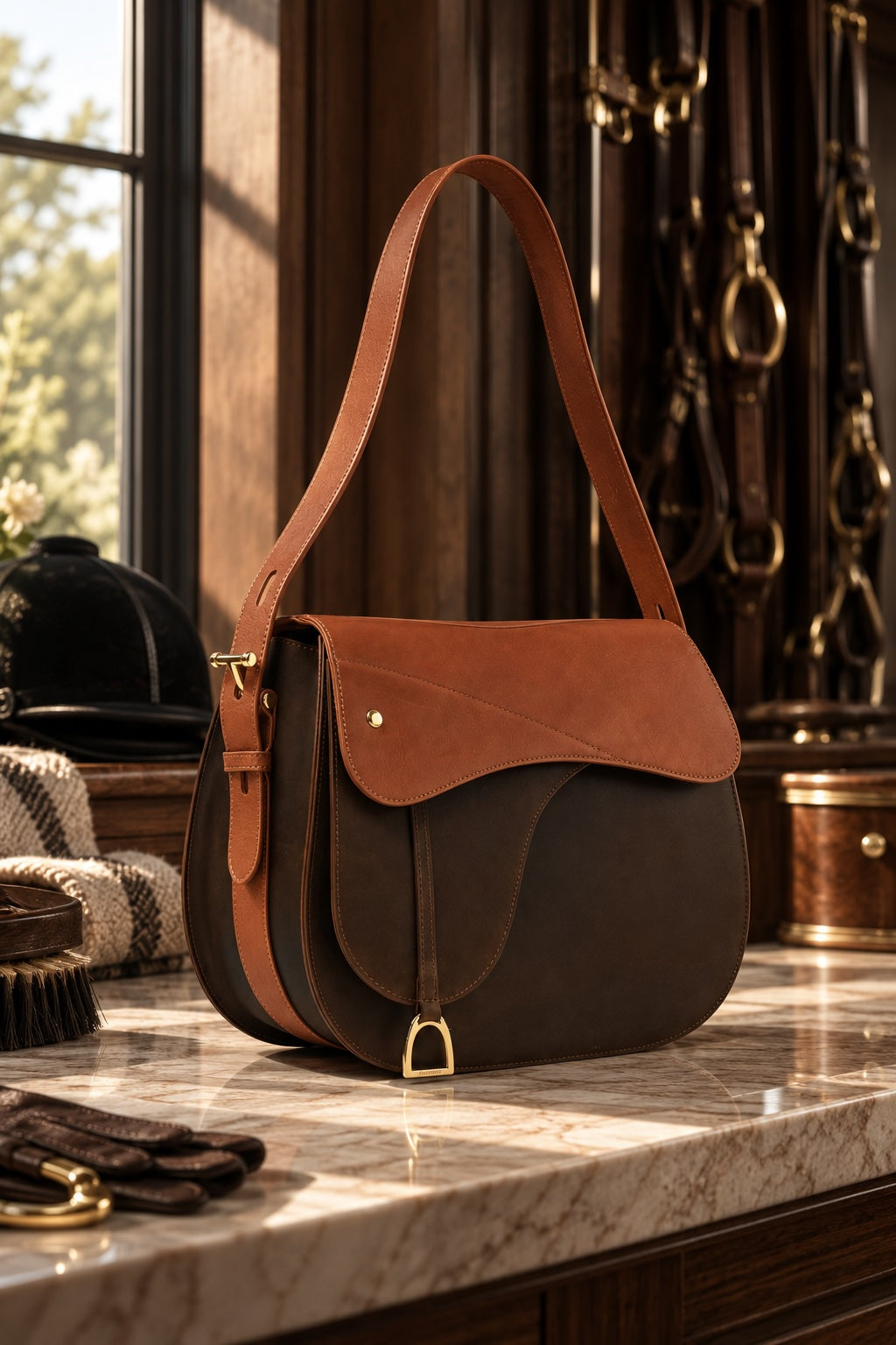 Saddle bag genuine Leather