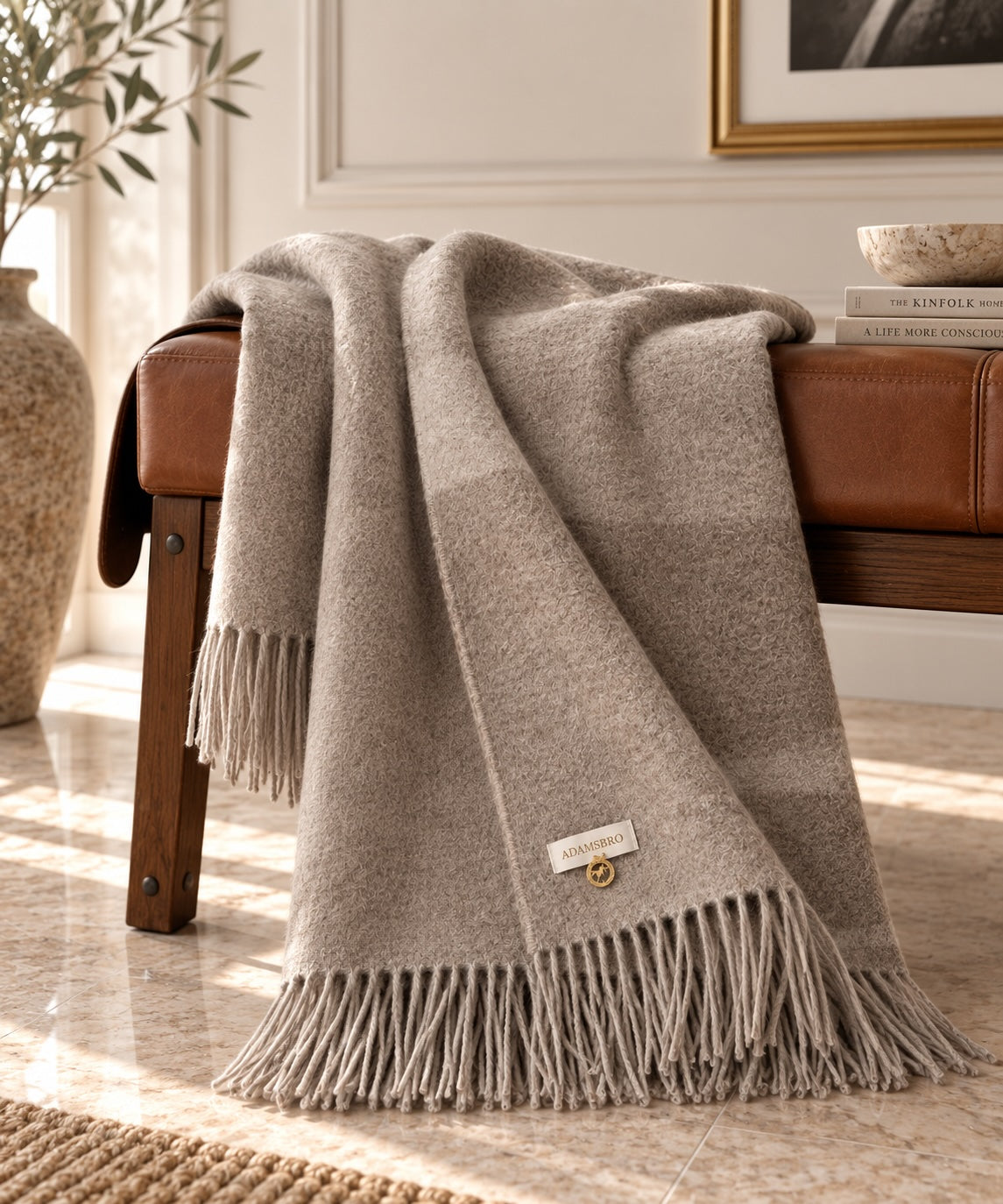 Cashmere Throw Beige.