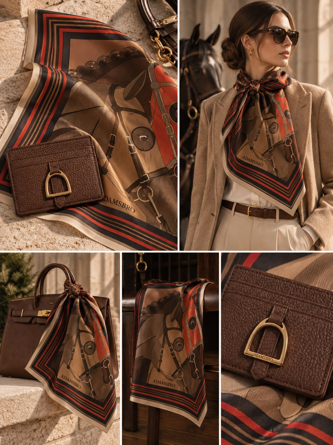 Mulberry Silk Scarf Frame Horse