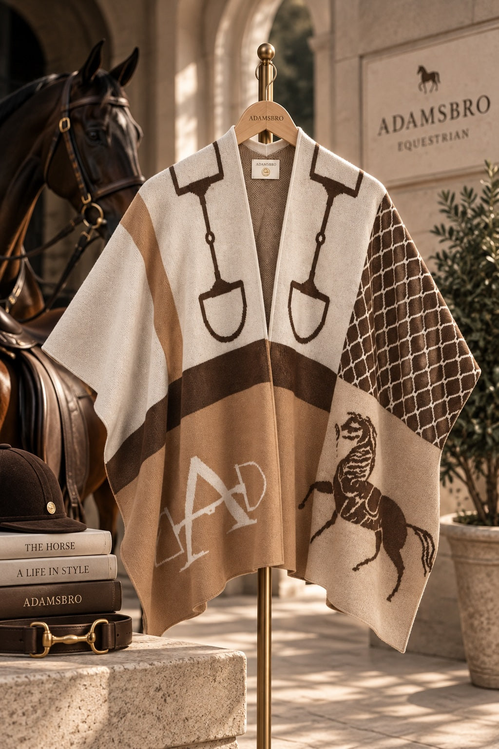 Poncho Classic 100% Cashmere Browns