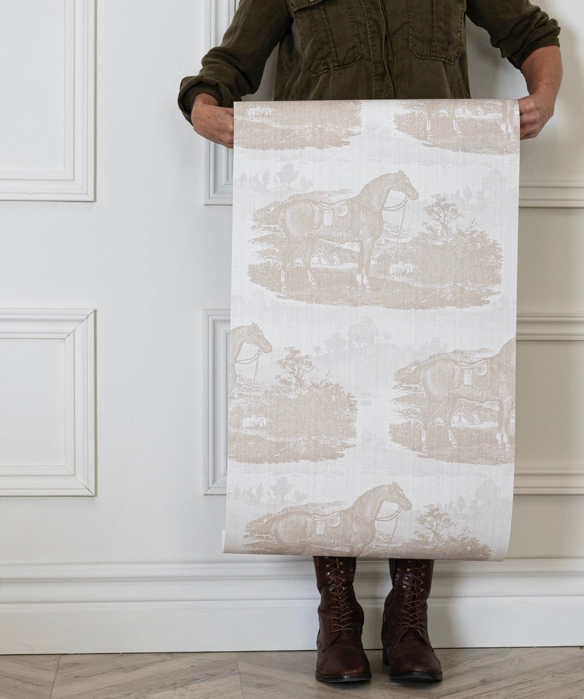17-09-023-00/P wallpaper sample Horse Toile Off-white