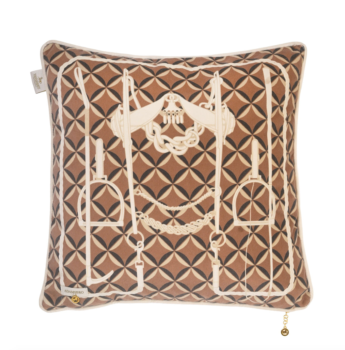 Heritage velvet cushion Nougat