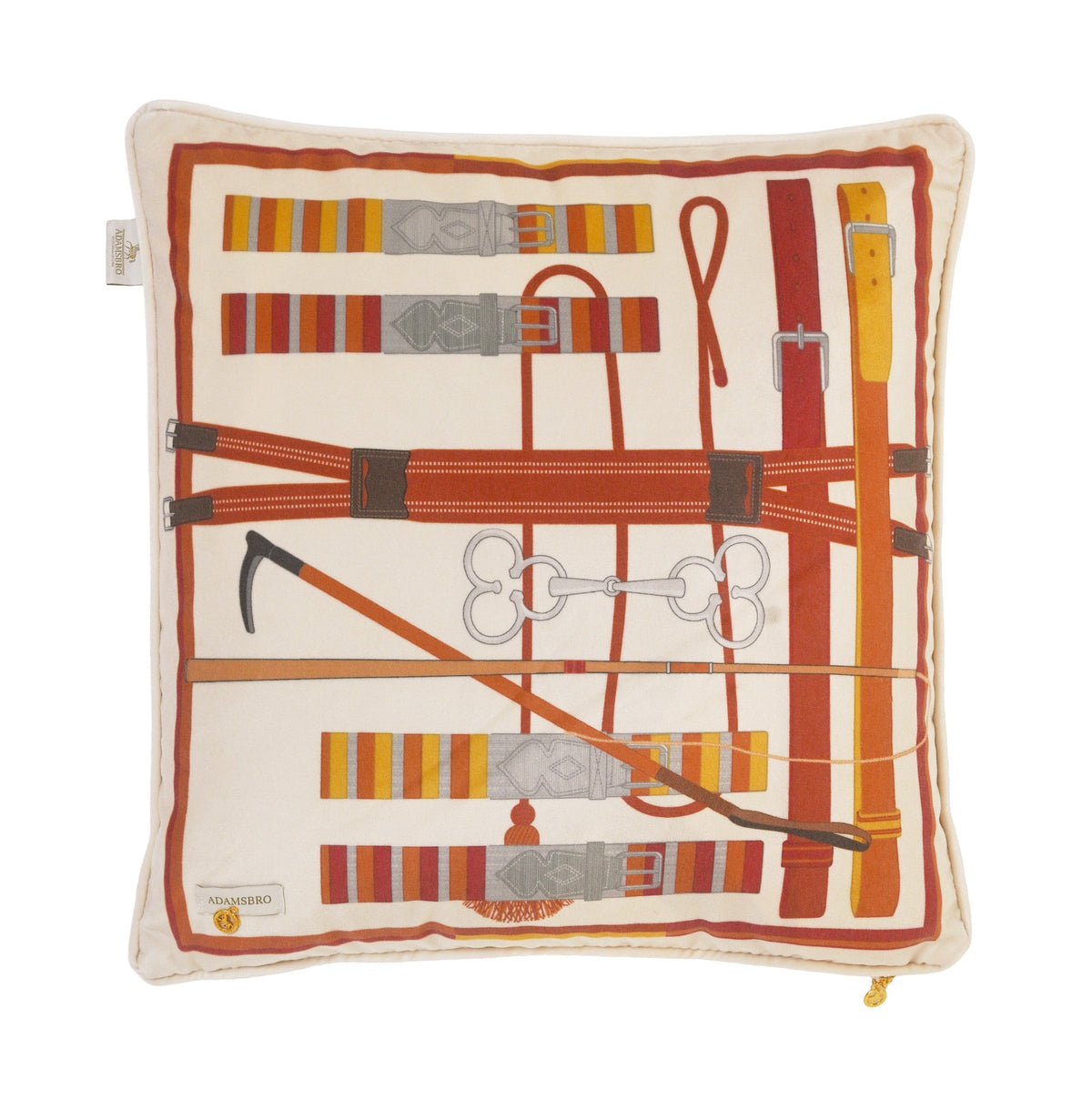 Reins velvet cushion Rust reversible
