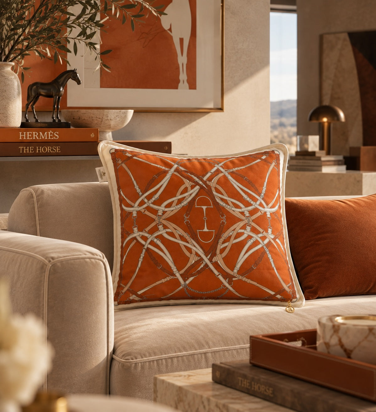 Bite velvet cushion Rust Orange