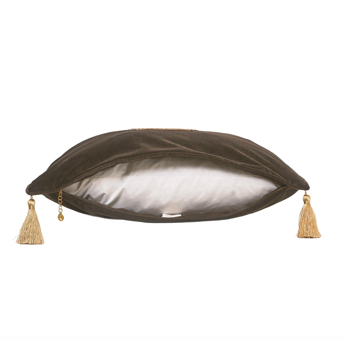 Brown Luxury velvet badge  with tassel
