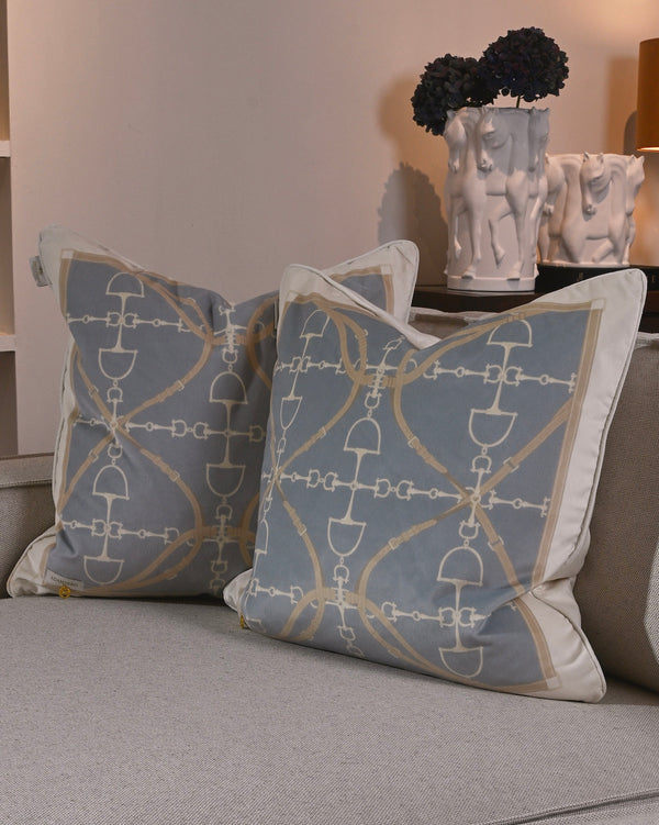 Bite Luxury velvet cushion Pale Blue