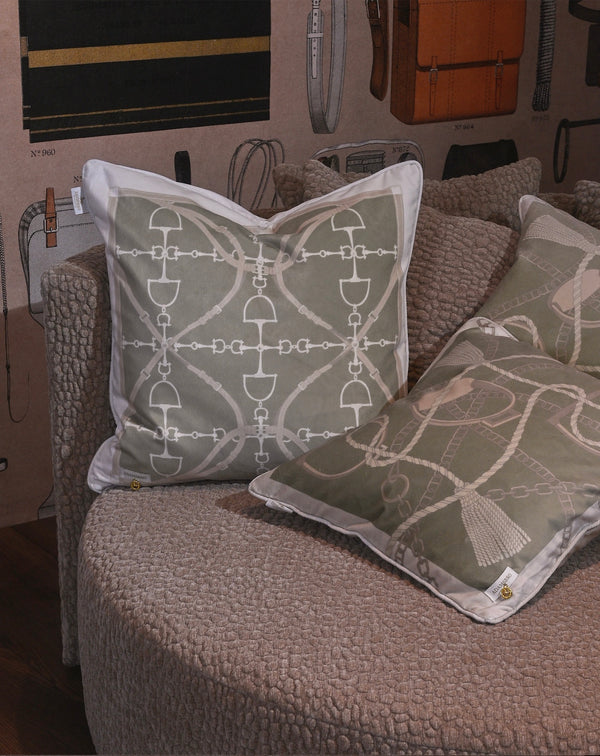 Bite Luxury velvet cushion Celadon green