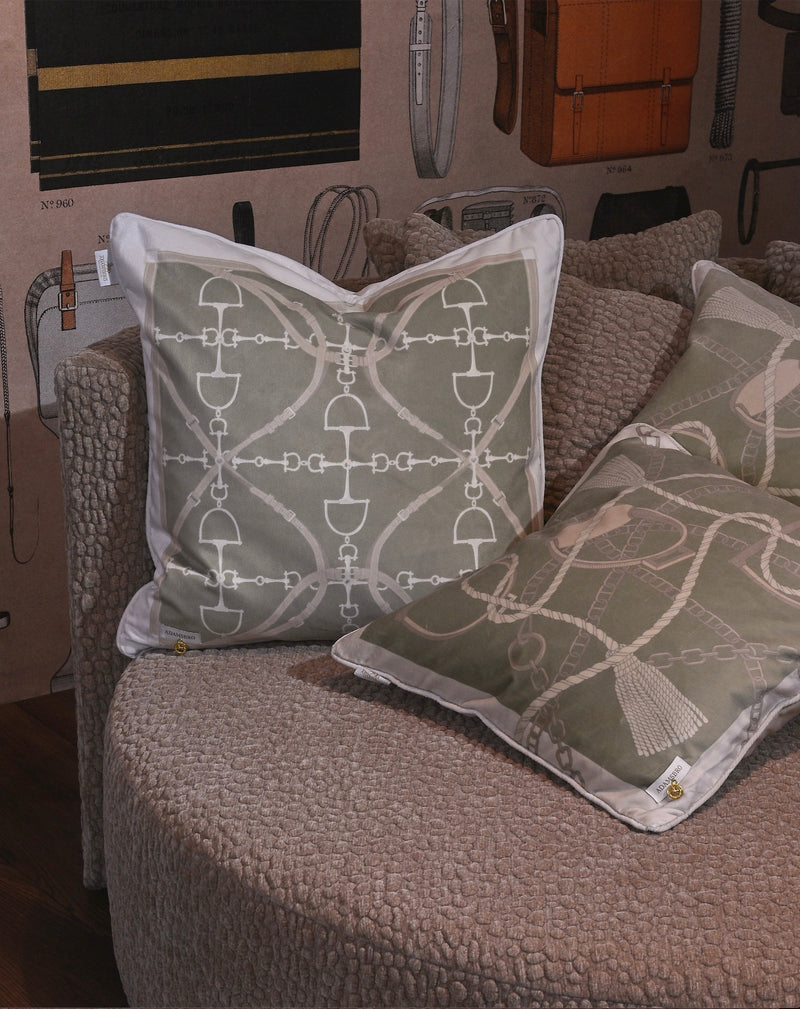 Bite Luxury velvet cushion Celadon green