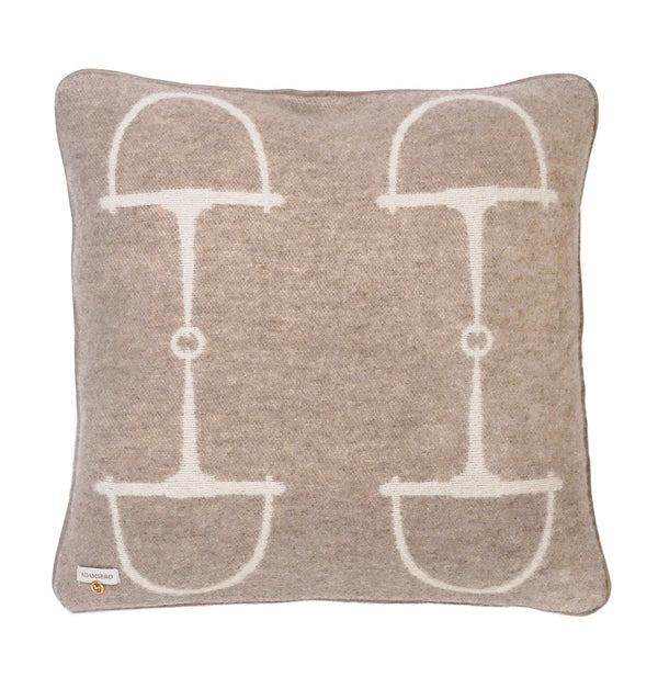 Luxury Cushion in 100% New Zealand Lambswool Beige Melange